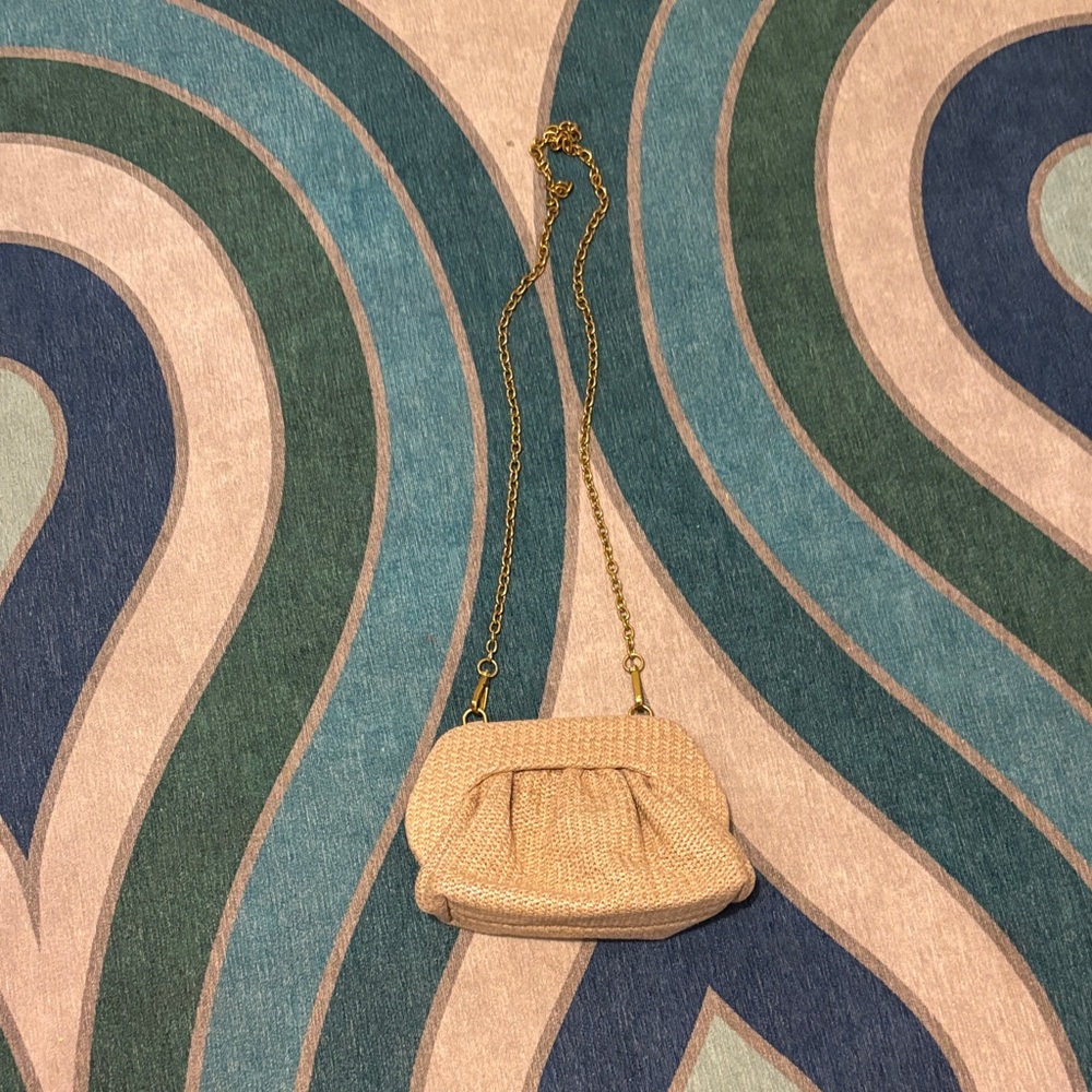 Street Level Cream Mini Bag with Gold Chain